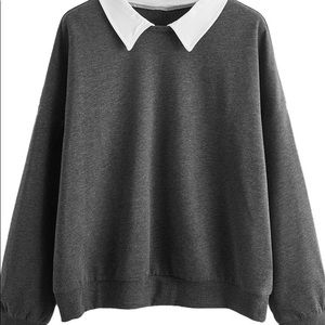 Plus Contrast Drop Shoulder Sweatshirt